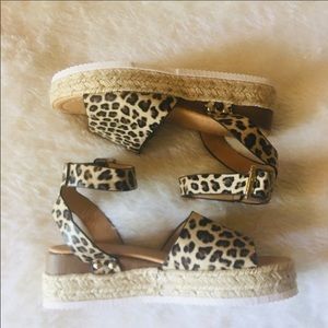 cheetah platform sandals